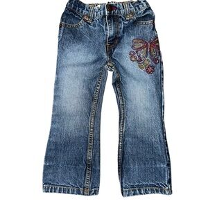 LEVI STRAUSS Girls 24 Months Blue Jeans Faded Butterfly Stonewash 100% Cotton
